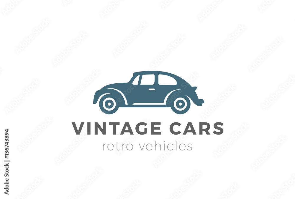 Vintage car Logo design. Retro vehicle Logotype icon