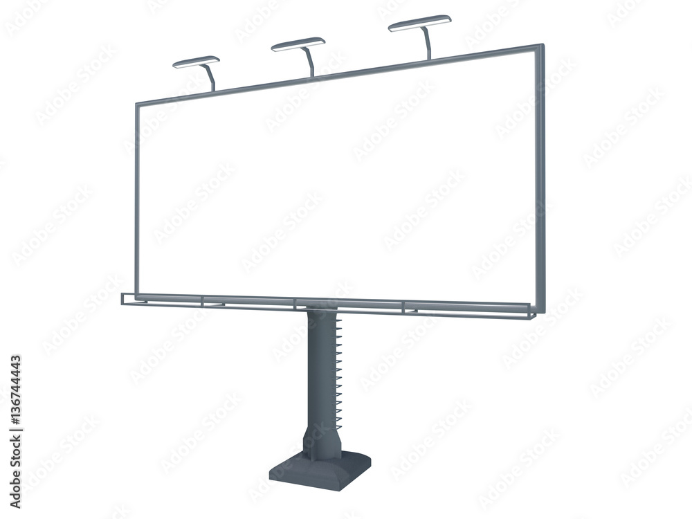 3D rendering of blank billboard (empty advertisement) isolated on white background 3D rendering of blank billboard (empty advertisement) isolated on white background