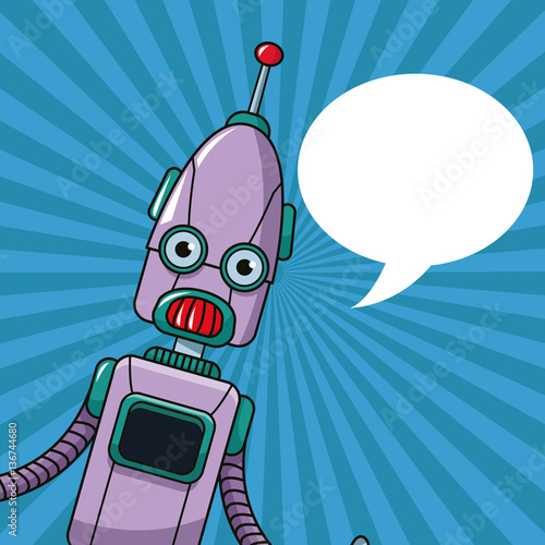 robot technology toy bubble speech vector illustration eps 10