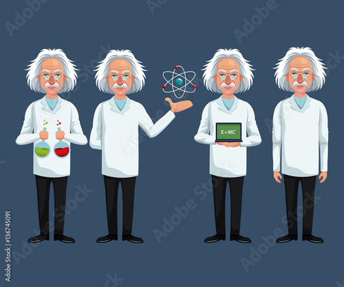 group character scientist physical science vector illustration eps 10
