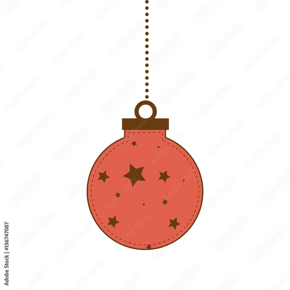 Fototapeta premium happy merry christmas ball card vector illustration design