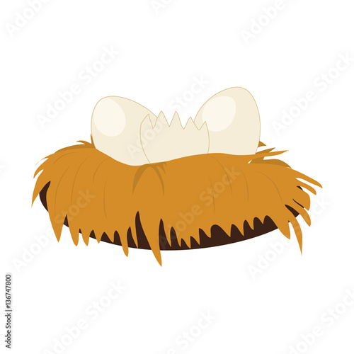 cute bird nest icon vector illustration design