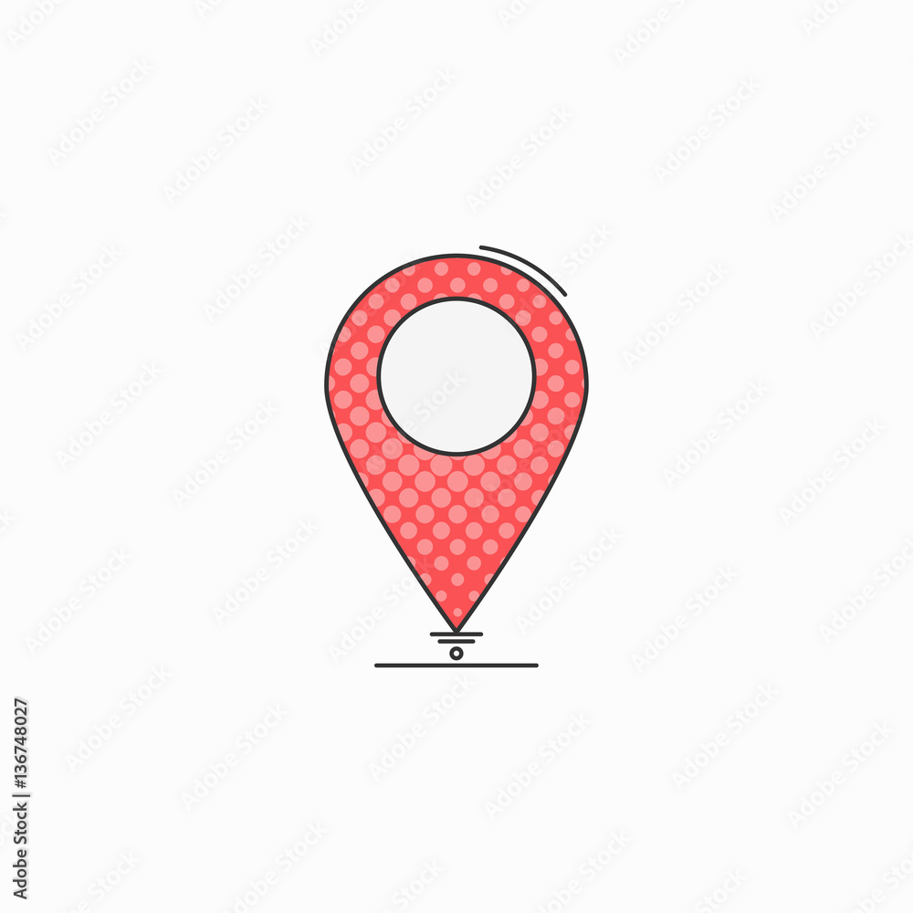 Check point creative symbol concept. Flat thin line sign for web design. Navigation mark. Vector illustration Check point creative symbol concept. Flat thin line sign for web design. Navigation mark. Vector illustration