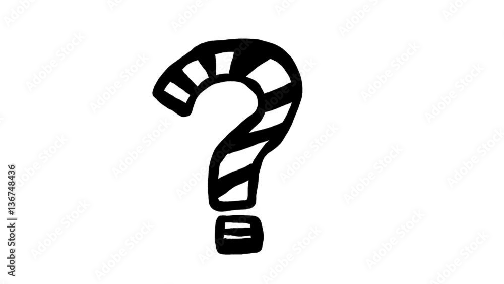 Handmade question mark doodle animation. Pure white background. Handmade question mark doodle animation. Pure white background.