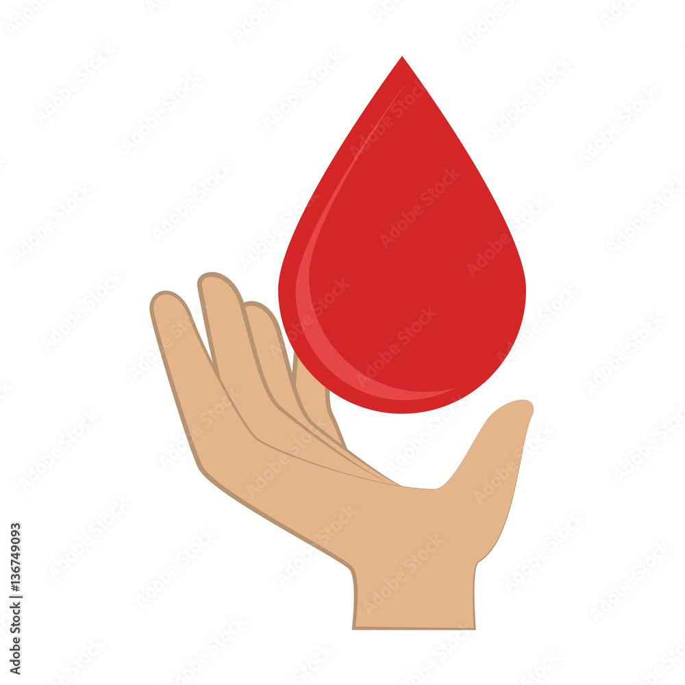 Fototapeta premium hand holding a blood drop vector illustration