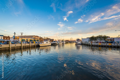 The waterfront at sunset, in Annapolis, Maryland. photo