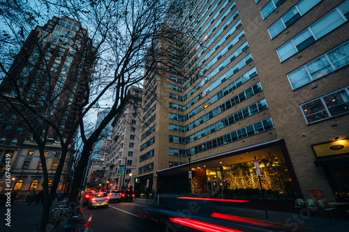 Traffic moving on 15th Street, at Rittenhouse Square, in Philade photo