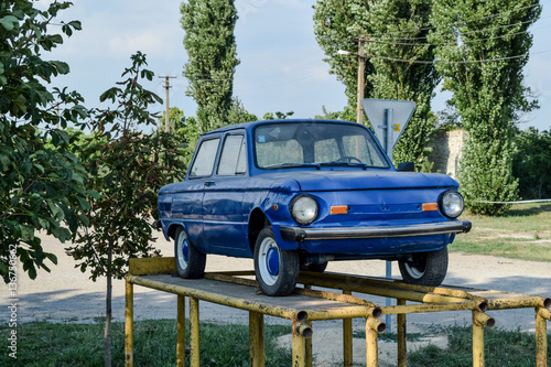 Old car Zaporozhets. Restored vintage car. The legacy of the Sov photo