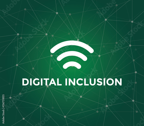 three bar signal icon illustration for digital inclusion - an ability of individuals and groups to access and use information and communication technologies