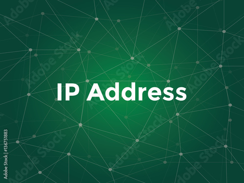 white text illustration for ip address concept - is a numerical label assigned to each device participating in a computer network that uses the Internet Protocol for communication