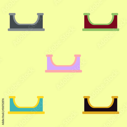 Vector illustration set in flat style playground equipment sandbox