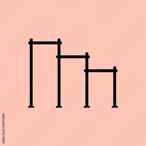 Vector illustration in flat style sports horizontal bars for street workout playground