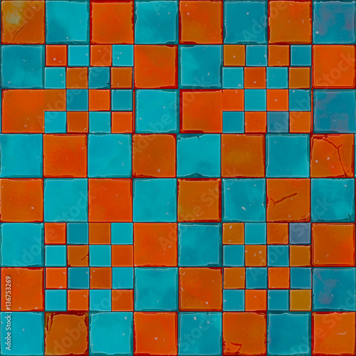 Fototapeta Naklejka Na Ścianę i Meble -  Repeating ceramic mosaic pattern  