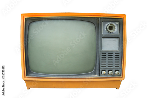 Retro television - Old vintage TV isolate on white, retro technology.