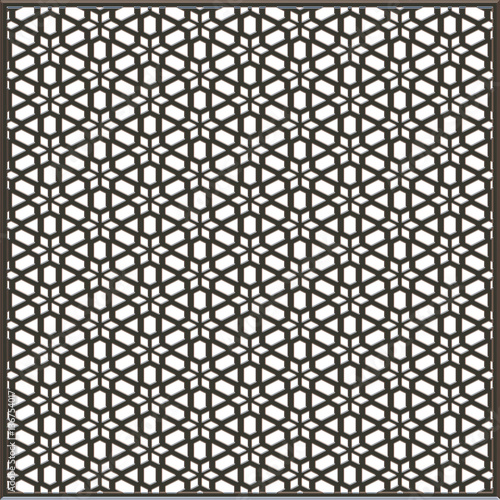 Canvas Print Islamic hexagonal lattice - arabesque pattern