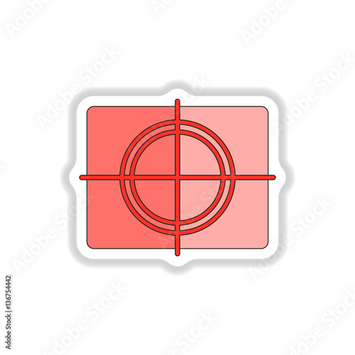 Vector illustration in paper sticker style frame and focusing screen