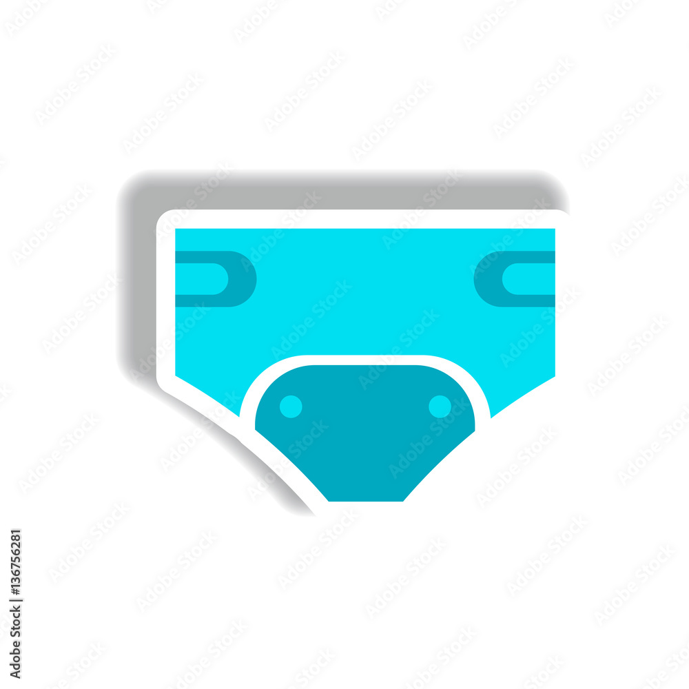 stylish icon in paper sticker style children diapers stylish icon in paper sticker style children diapers