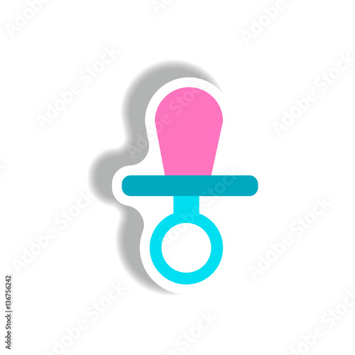 stylish icon in paper sticker style nipple children