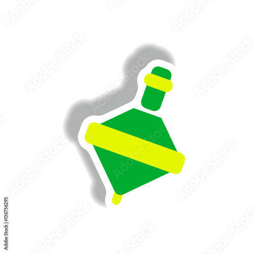 stylish icon in paper sticker style toy whirligig