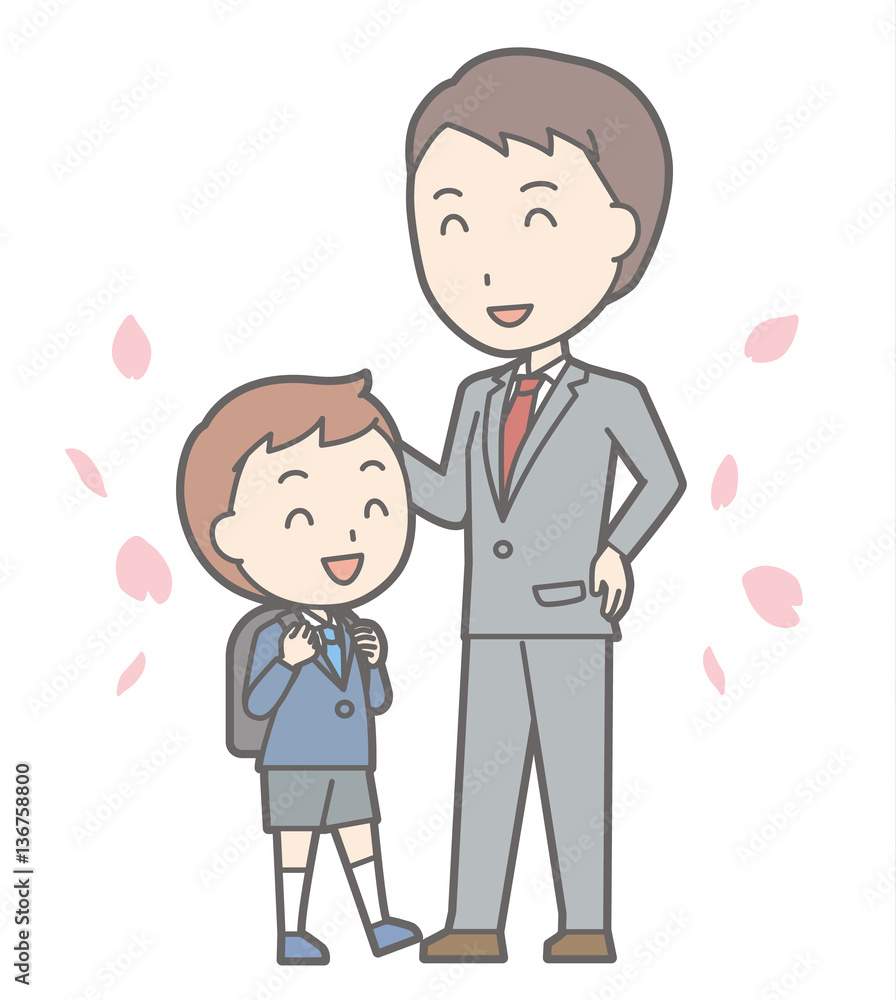 Illustration of entrance ceremony at elementary school vol.15 Illustration of entrance ceremony at elementary school vol.15