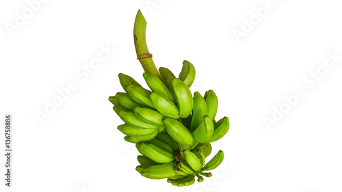 green banana on white background © teunk