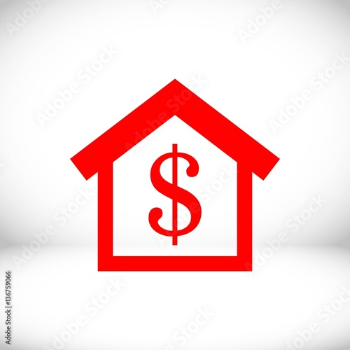money home dollar icon stock vector illustration flat design