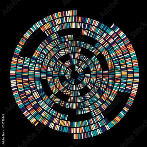 Abstract round concentrical element for design project  - vector illustration 