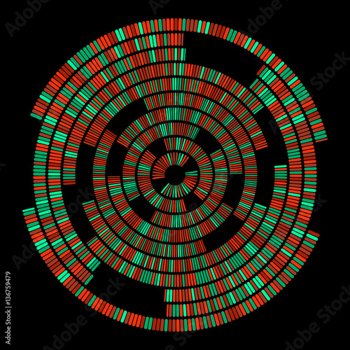 Abstract round concentrical element for design project  - vector illustration 