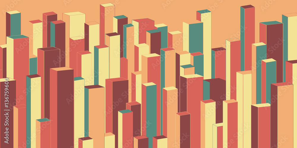 Wide stylized urban background - vector illustration Wide stylized urban background - vector illustration