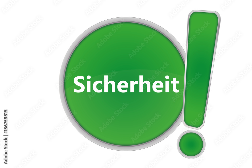 grüner Button - Sicherheit