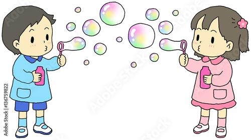 しゃぼん玉　子供