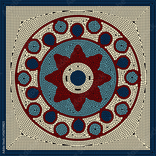 Roman classic mosaic  - vector illustration 
