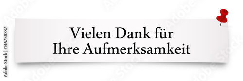 Papierstreifen - Vielen Dank für Ihre Aufmerksamkeit