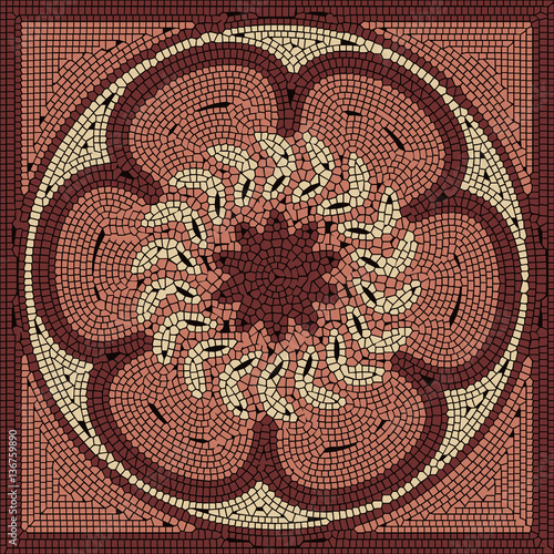 Roman classic mosaic  - vector illustration 