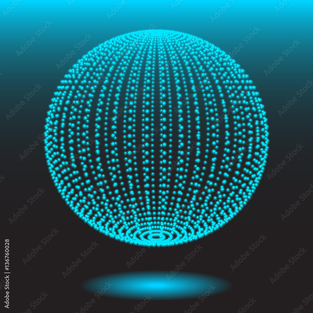 Luminous dotted globe  - vector illustration 