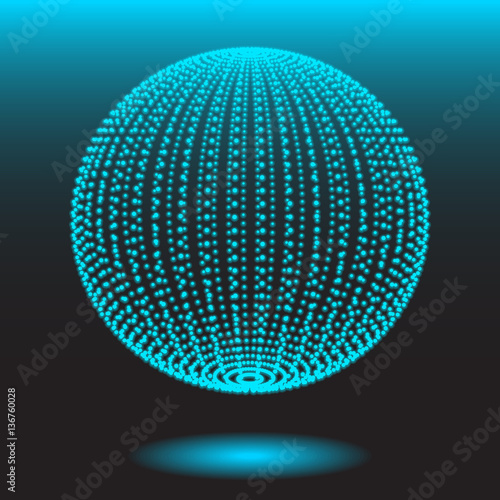 Luminous dotted globe  - vector illustration 