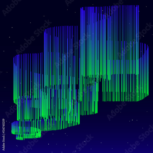 Aurora Borealis  Background  - vector illustration