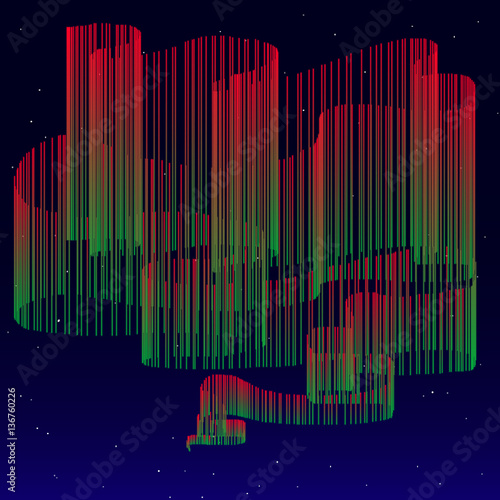 Aurora Borealis  Background  - vector illustration