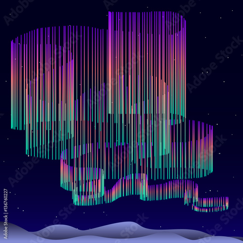 Aurora Borealis  Background  - vector illustration