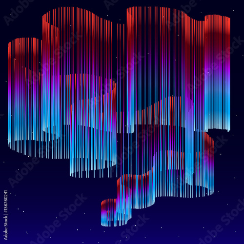 Aurora Borealis  Background  - vector illustration