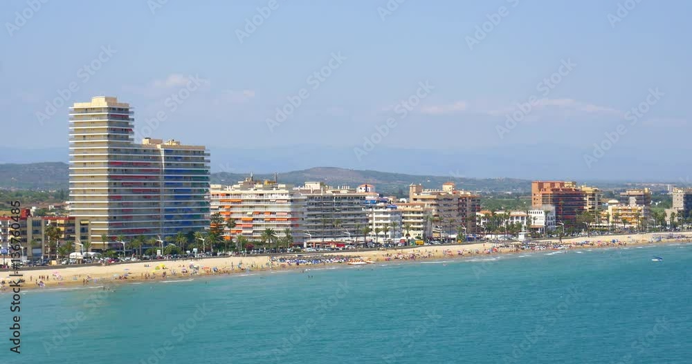 Panoramic Skyline View Of Peniscola City Beach Resort At Mediterranean Sea In Spain Panoramic Skyline View Of Peniscola City Beach Resort At Mediterranean Sea In Spain