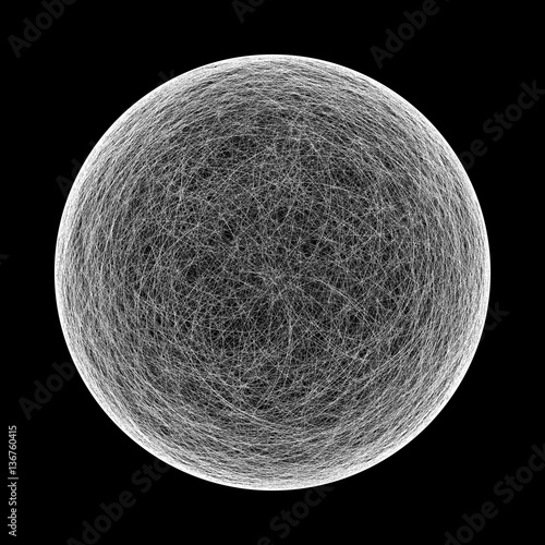 Epicycloid ball for design project on black - vector illustration 