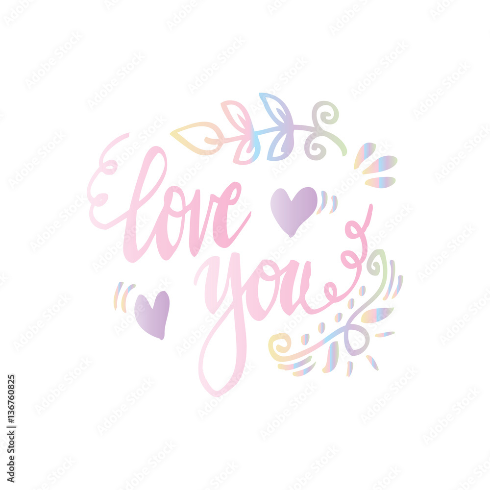 Love you hand lettering StockIllustration Adobe Stock