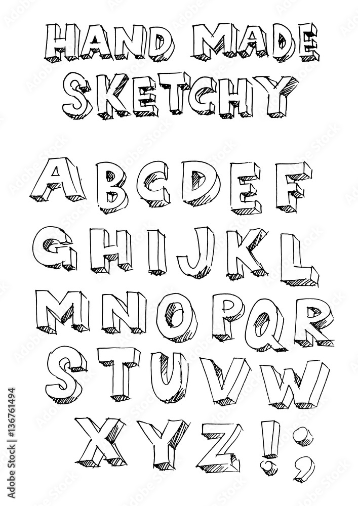 handmade sketchy vector font handmade sketchy vector font