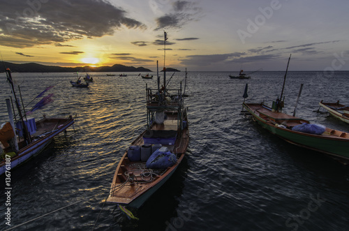Sunrise of Fishing boat