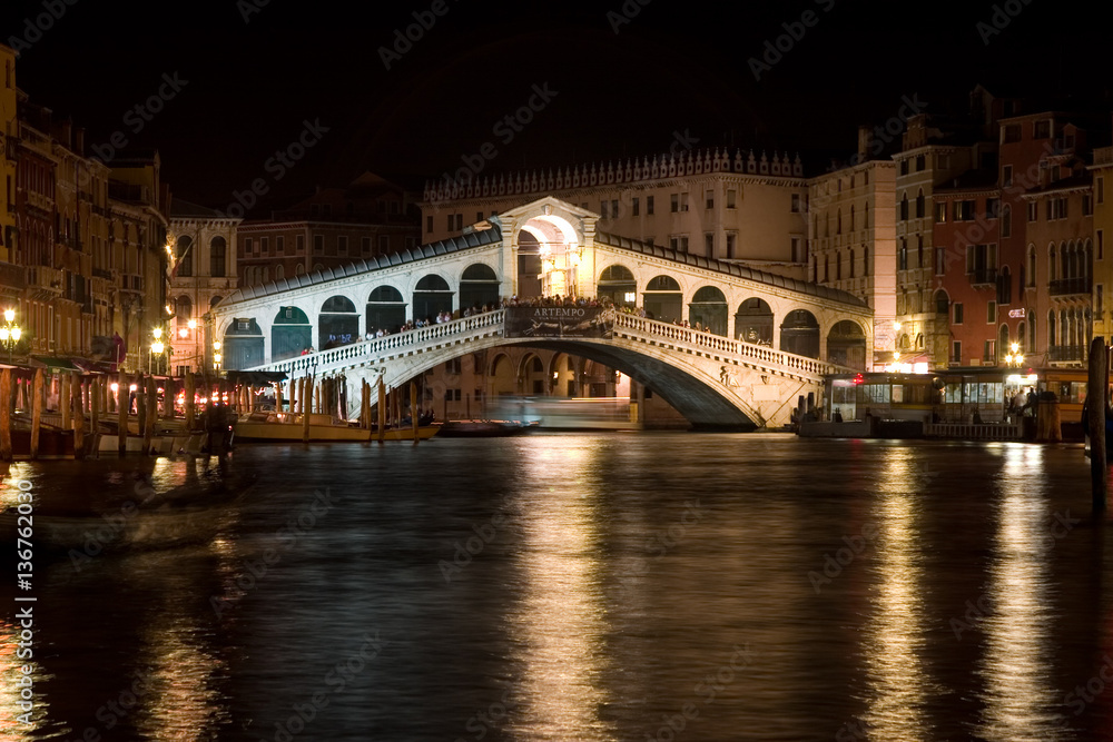 Rialto Bridge At Night