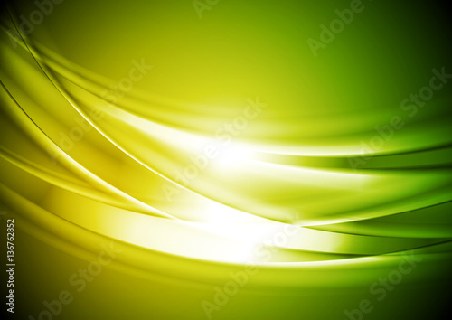 Green yellow blurred abstract waves background