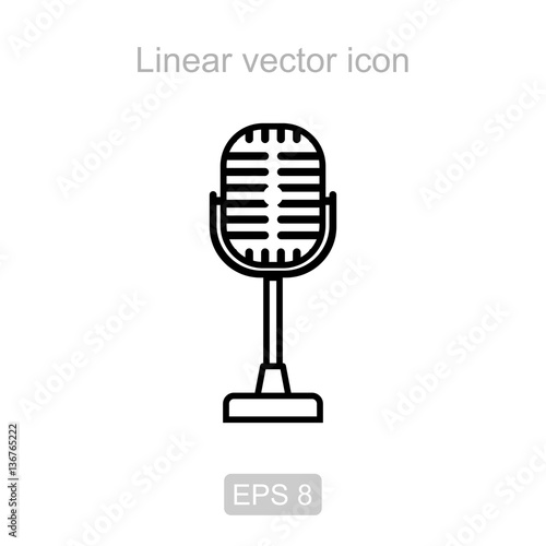 Microphone. Linear vector icon. photo