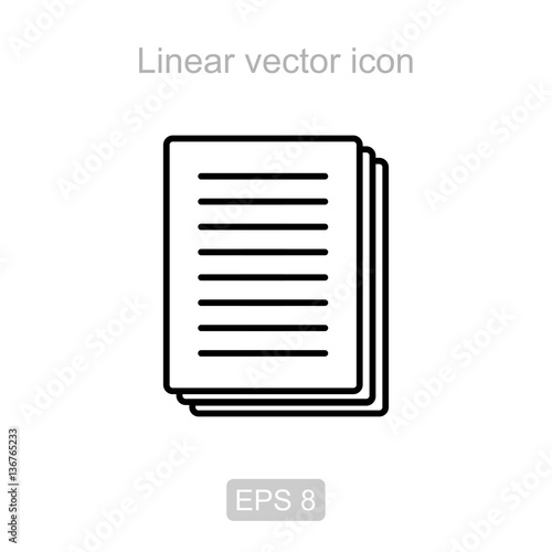 Documents. Linear vector icon.