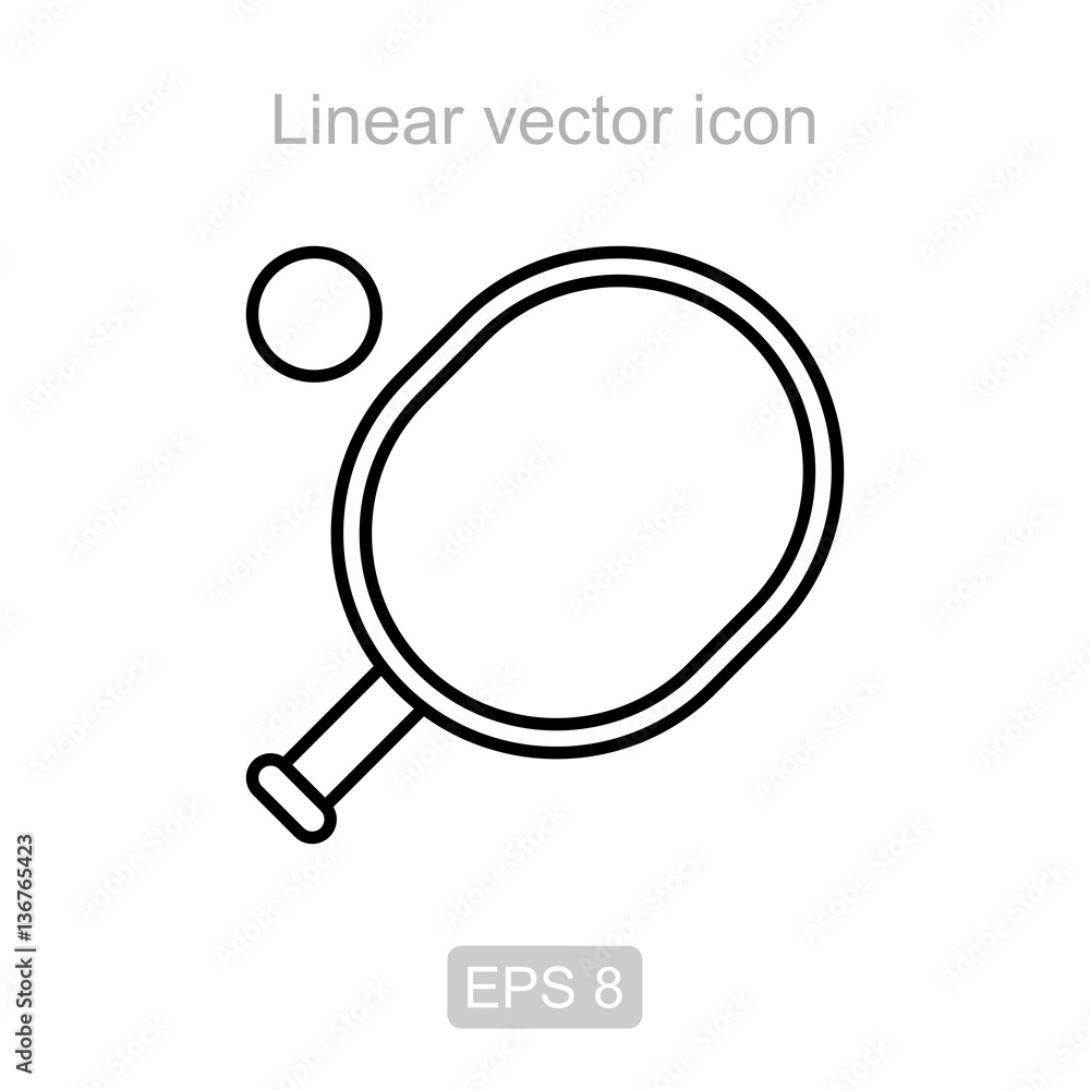 Racket for table tennis. Linear vector icon. Racket for table tennis. Linear vector icon.